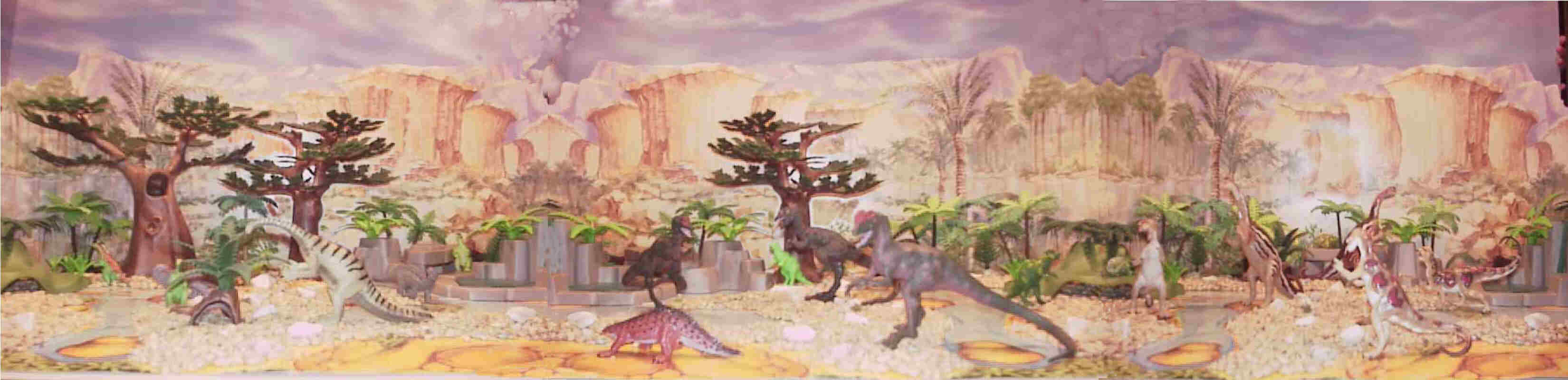  PlayVision produced several lines of figures left center is the  AMERICAN MUSEUM OF NATURAL HISTORY Plateosaurus, left two of their Plateosaurusfrom their mini line. The grey Scelidosaurus is from the Oriental   Trading Company.