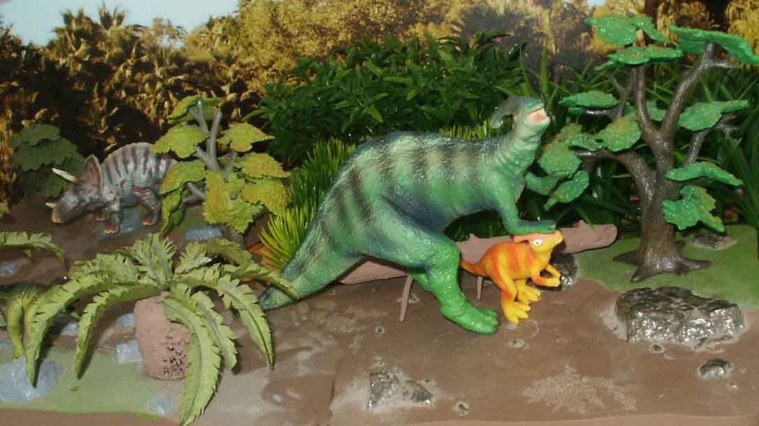 Schleich Replicasaurus Parasaurolophus and Triceratops from the Junior set. The Toysmith baby Parasaurolophus. 