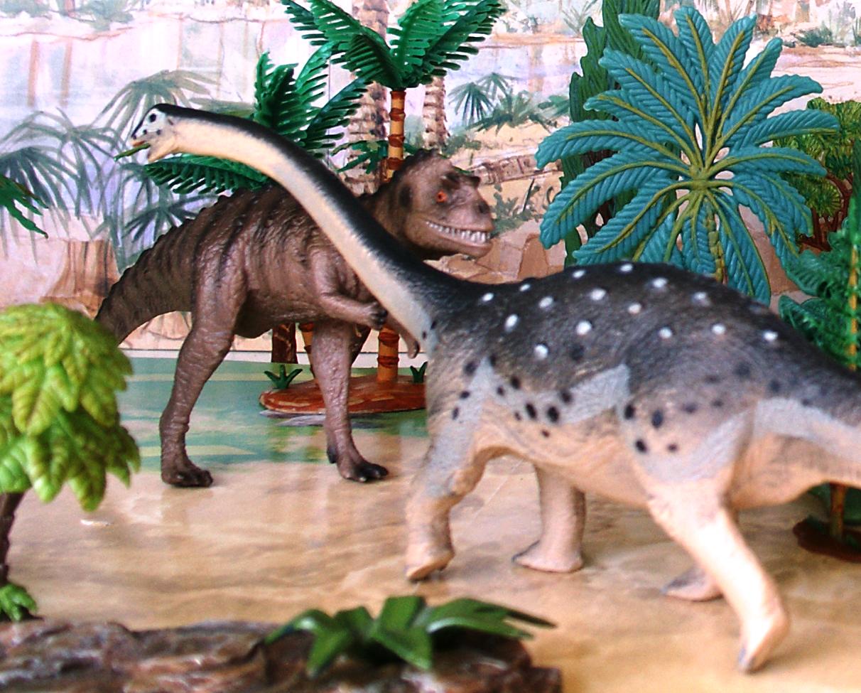 Carnotaurus from Schleich and the Carnegie Safari Saltasaurus