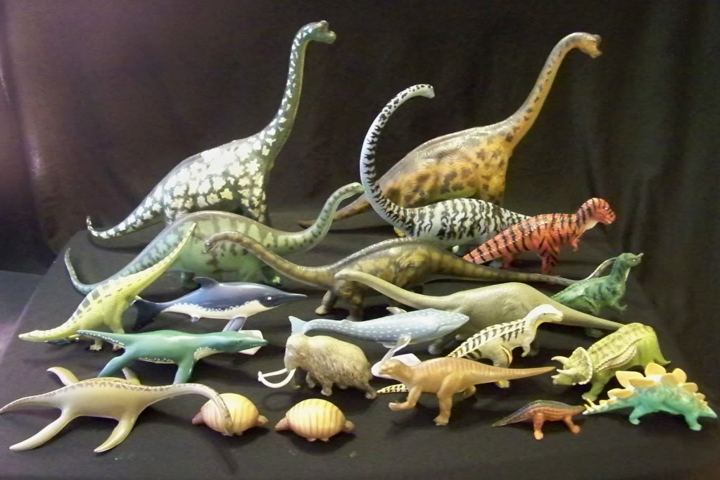 Painted Invicta Dinosaurs from the collection of John Whitaker