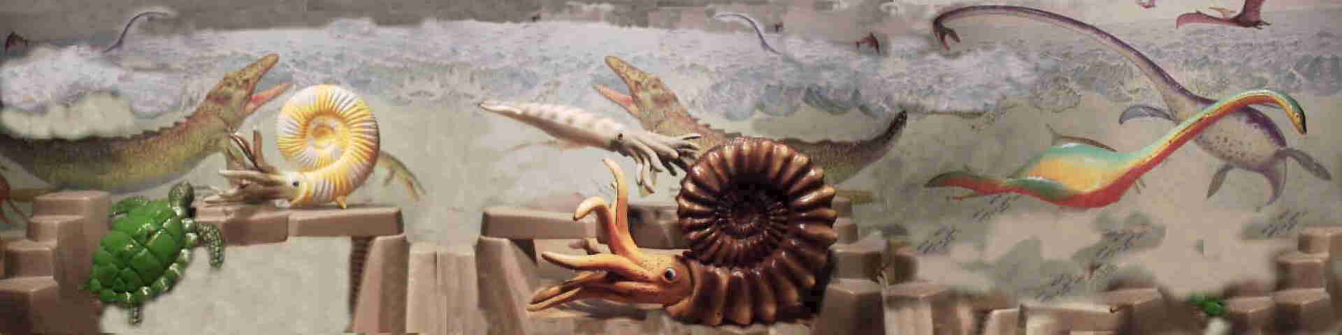 Ammonites and a Belemnite from Bullyland, and a Plesiosaurus from the Laramie play set, strongly reminiscent of the Invicta figure. 